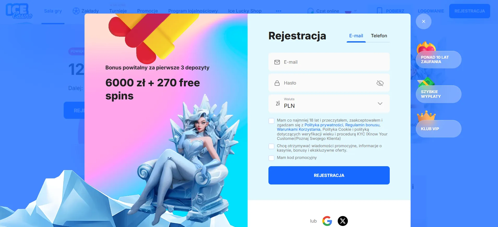 Tworzenie konta – odbierz kasyno bonus bez depozytu za rejestrację teraz